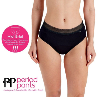 Менструальные трусы-брифы Period Pants, S, черный, фото